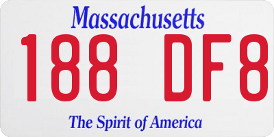 MA license plate 188DF8