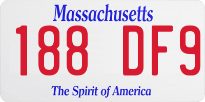 MA license plate 188DF9