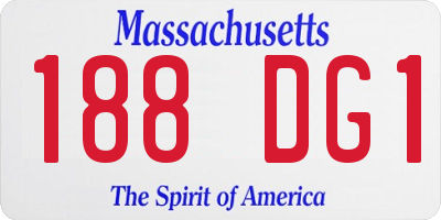 MA license plate 188DG1
