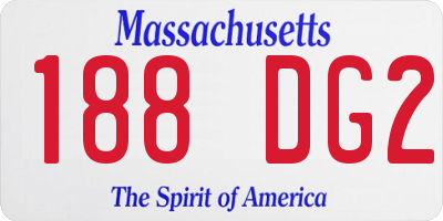 MA license plate 188DG2