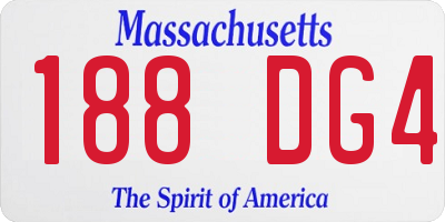 MA license plate 188DG4