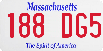 MA license plate 188DG5