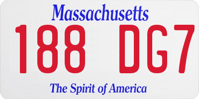 MA license plate 188DG7