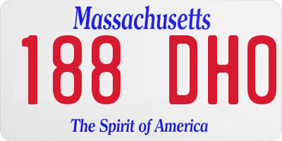 MA license plate 188DH0