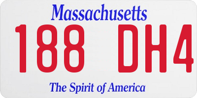 MA license plate 188DH4