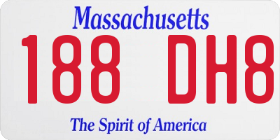 MA license plate 188DH8