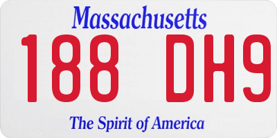 MA license plate 188DH9