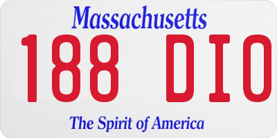 MA license plate 188DI0
