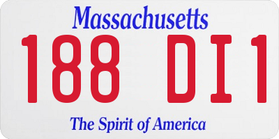 MA license plate 188DI1