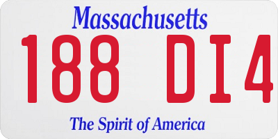 MA license plate 188DI4