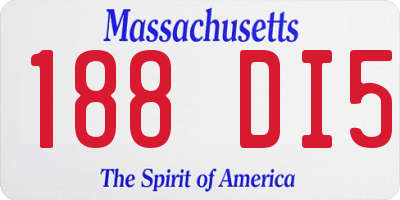 MA license plate 188DI5