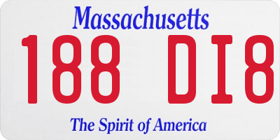 MA license plate 188DI8