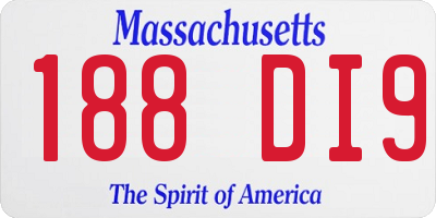 MA license plate 188DI9