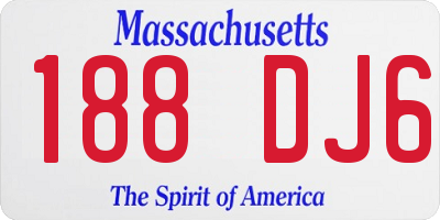 MA license plate 188DJ6