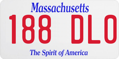 MA license plate 188DL0