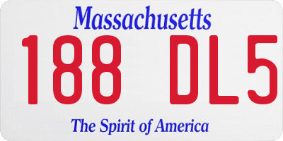 MA license plate 188DL5