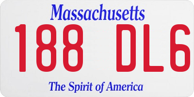 MA license plate 188DL6