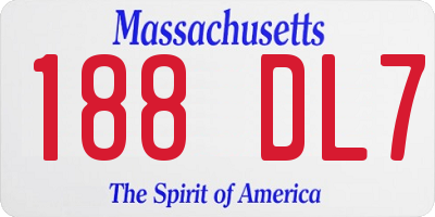 MA license plate 188DL7