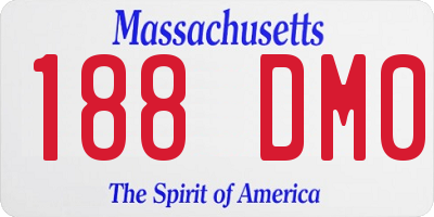 MA license plate 188DM0