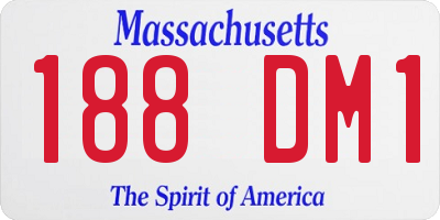 MA license plate 188DM1