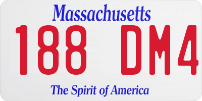 MA license plate 188DM4