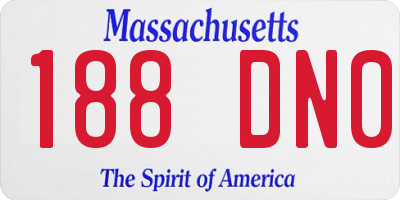 MA license plate 188DN0