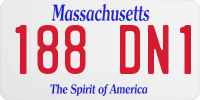 MA license plate 188DN1