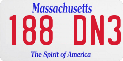 MA license plate 188DN3