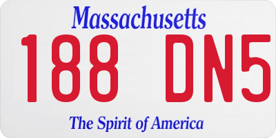 MA license plate 188DN5