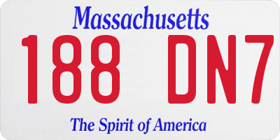 MA license plate 188DN7