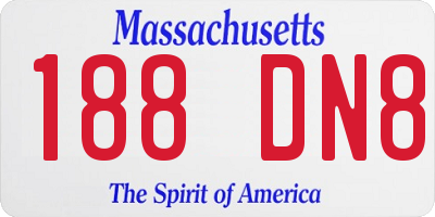 MA license plate 188DN8