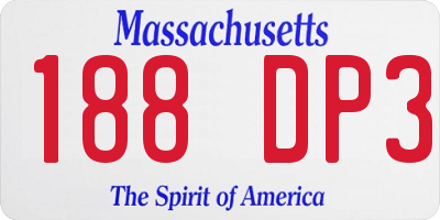 MA license plate 188DP3