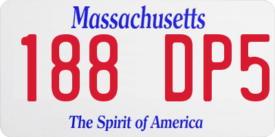 MA license plate 188DP5