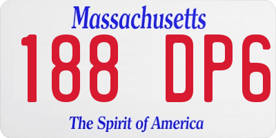 MA license plate 188DP6