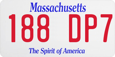 MA license plate 188DP7