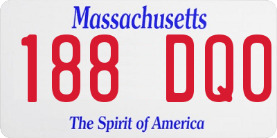 MA license plate 188DQ0