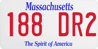 MA license plate 188DR2