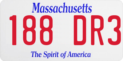 MA license plate 188DR3
