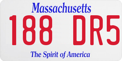 MA license plate 188DR5