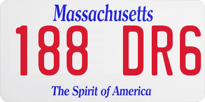MA license plate 188DR6