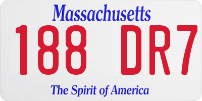 MA license plate 188DR7