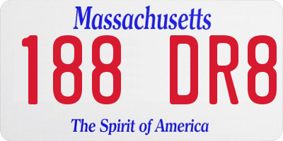 MA license plate 188DR8