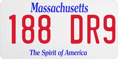 MA license plate 188DR9