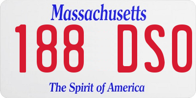 MA license plate 188DS0