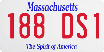MA license plate 188DS1