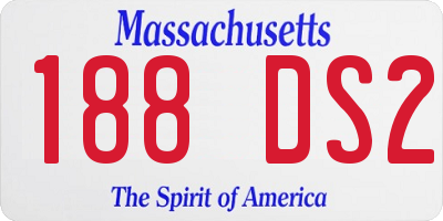 MA license plate 188DS2