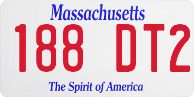 MA license plate 188DT2