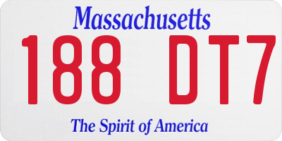 MA license plate 188DT7