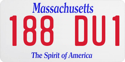 MA license plate 188DU1