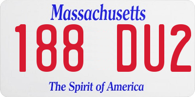 MA license plate 188DU2